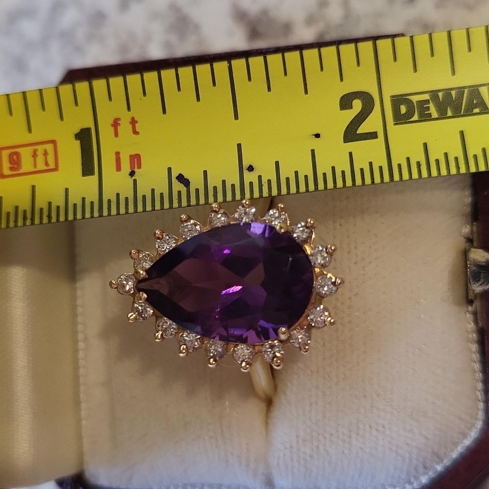 Genuine 14K Yellow Gold, Diamonds, & Amethyst Fine Jew… - Picture 12 of 16